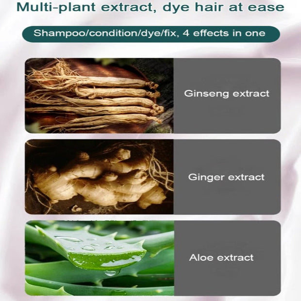 Instant Black Herbal Hair Dye Shampoo 3 in 1