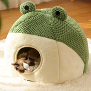 Frog Shape Wrapped Pet Bed Cat - CroakComfort